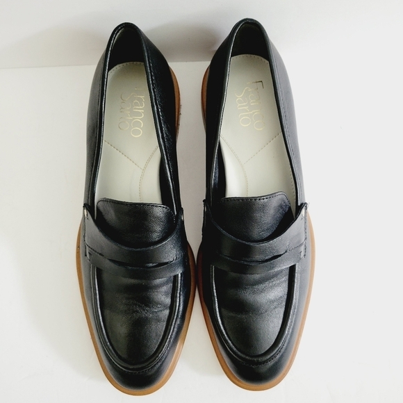 NEW Franco Sarto Black Leather Slip On Loafers - Picture 4 of 7
